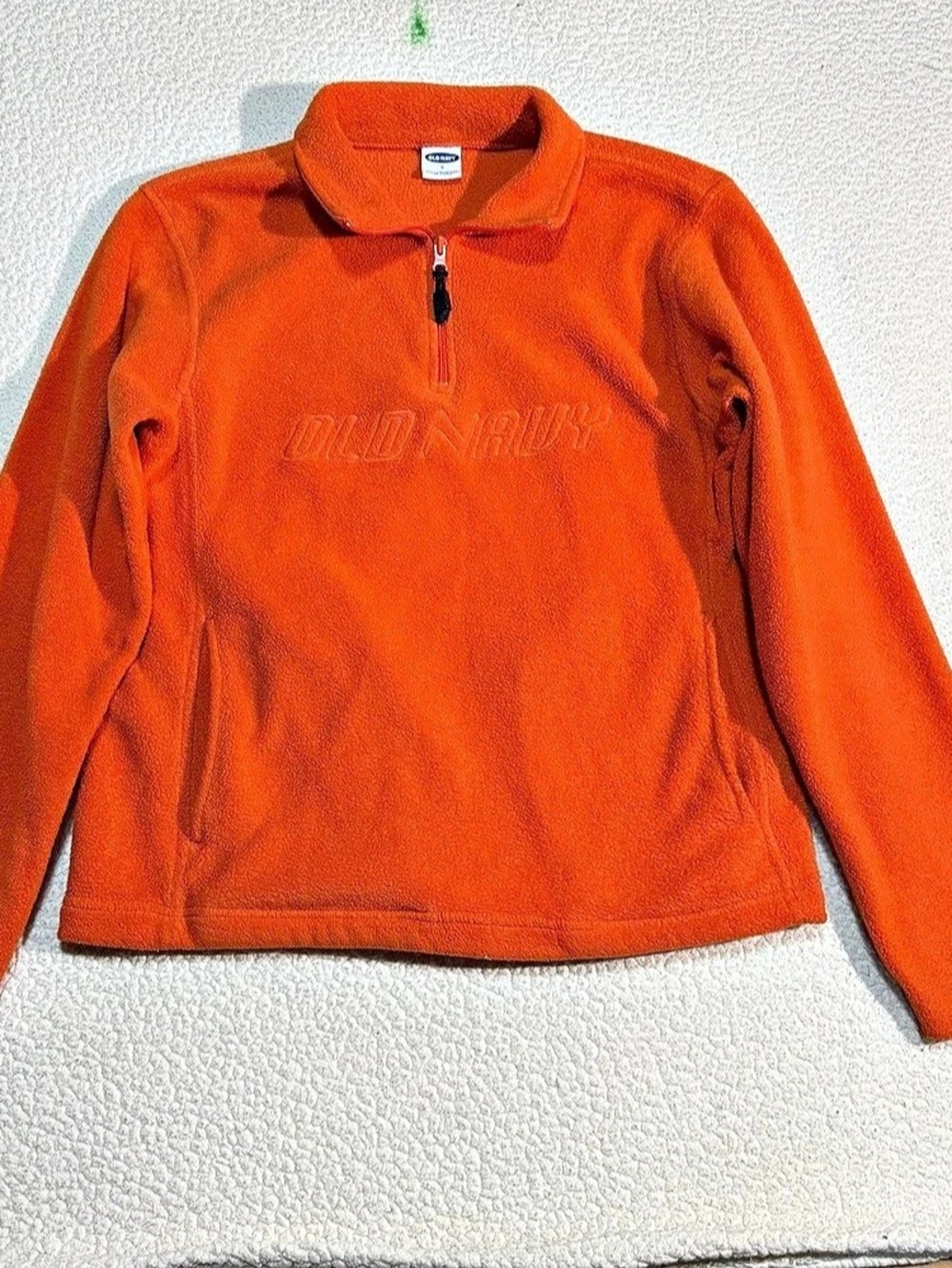 Vintage Old Navy Orange Quarter-Zip Fleece Size Small